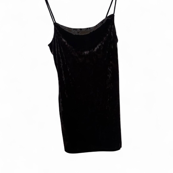 Topshop Black Velvet Mini Dress with Spaghetti Straps Size 4 - Picture 5 of 9
